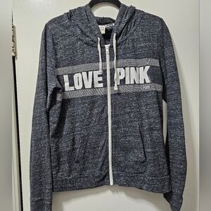 Victoria's Secret Love Pink Zip UP Hoodie. Size Large